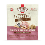 Primal Nuggets Turkey & Sardine Recipe Raw Frozen Dog Food - 3lb