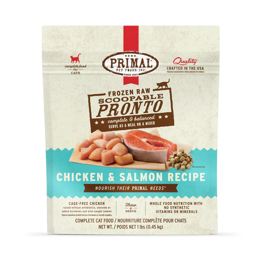 Primal Scoopable Pronto Chicken & Salmon Recipe Raw Frozen Cat Food - 1lb