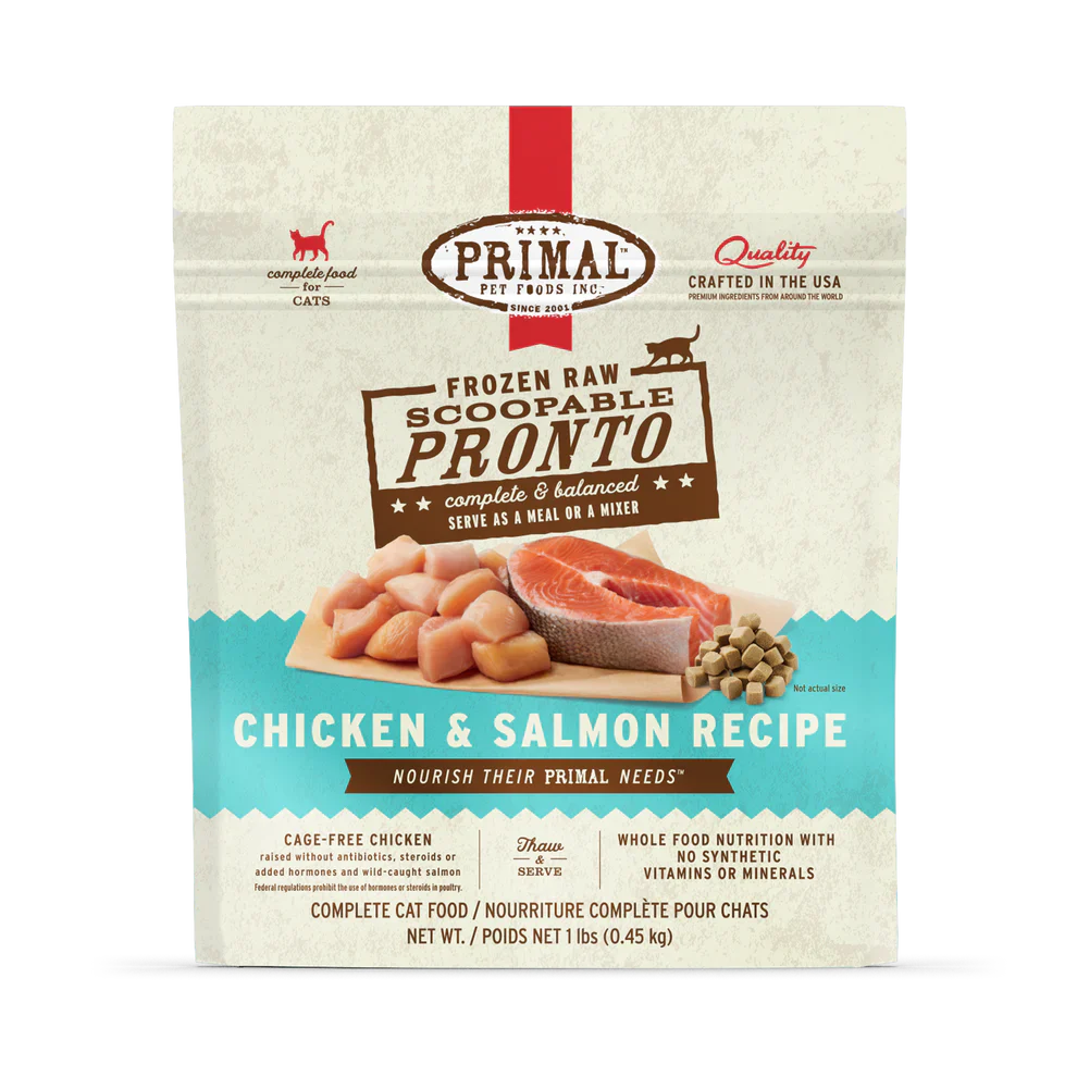 Primal Scoopable Pronto Chicken & Salmon Recipe Raw Frozen Cat Food - 1lb