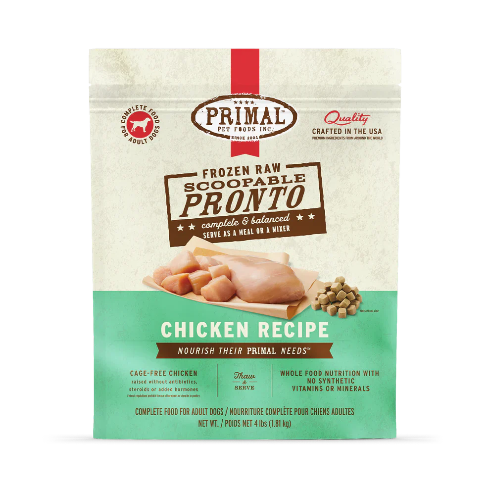 Primal Scoopable Pronto Chicken Recipe Raw Frozen Dog Food - 0.75lb