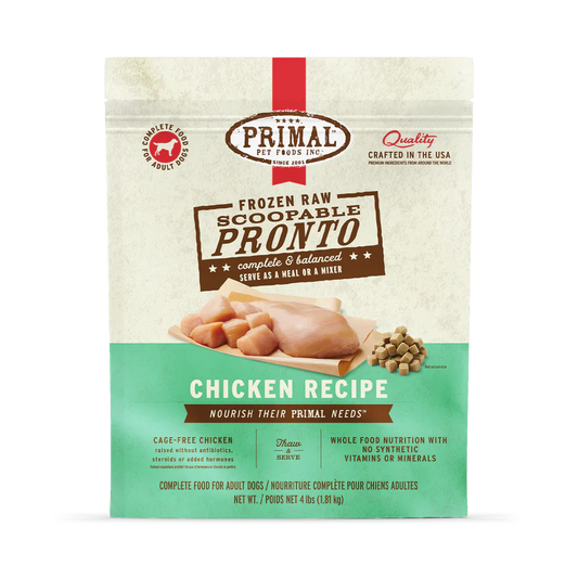Primal Scoopable Pronto Chicken Recipe Raw Frozen Dog Food - 0.75lb