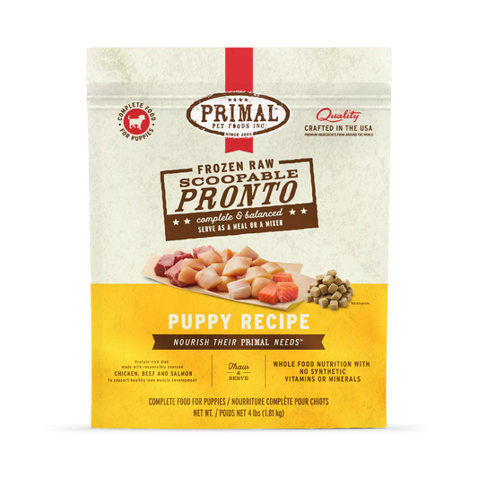 Primal Scoopable Pronto Puppy Recipe Raw Frozen Dog Food - 4lb