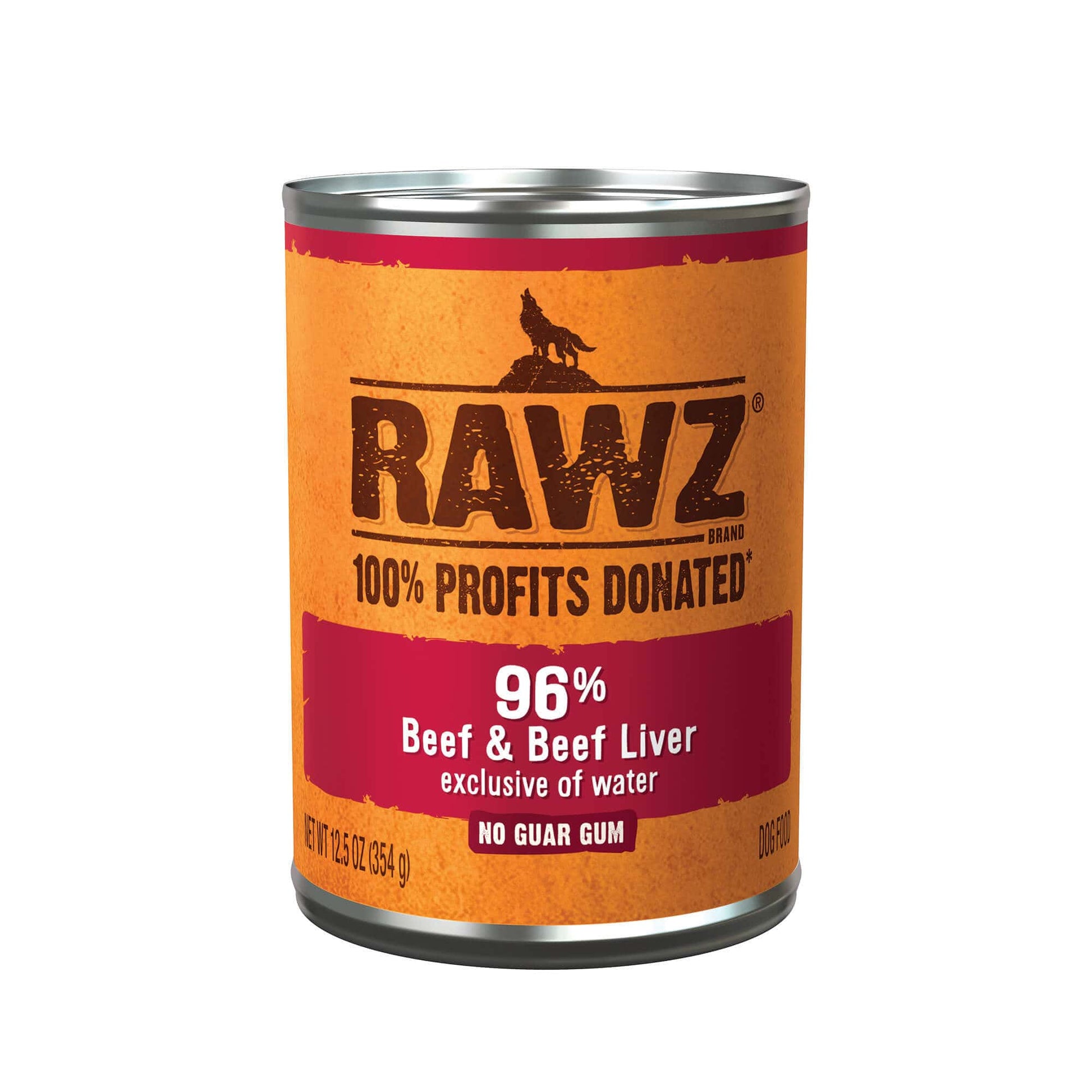 RAWZ 96% Beef & Beef Liver Dog Food - Pate - 12.5 oz - The Pet Source