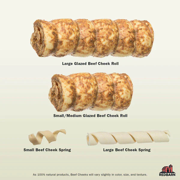Redbarn Dog Chew Glazed Beef Cheek Rolls - Chicken and Carrot Flavor - Small/Medium - 1pc