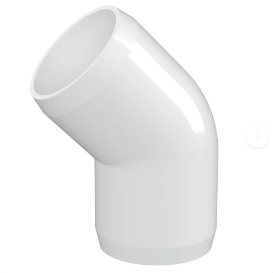 PVC 45 Degree Elbow Schedule 40 - 2 Inch White