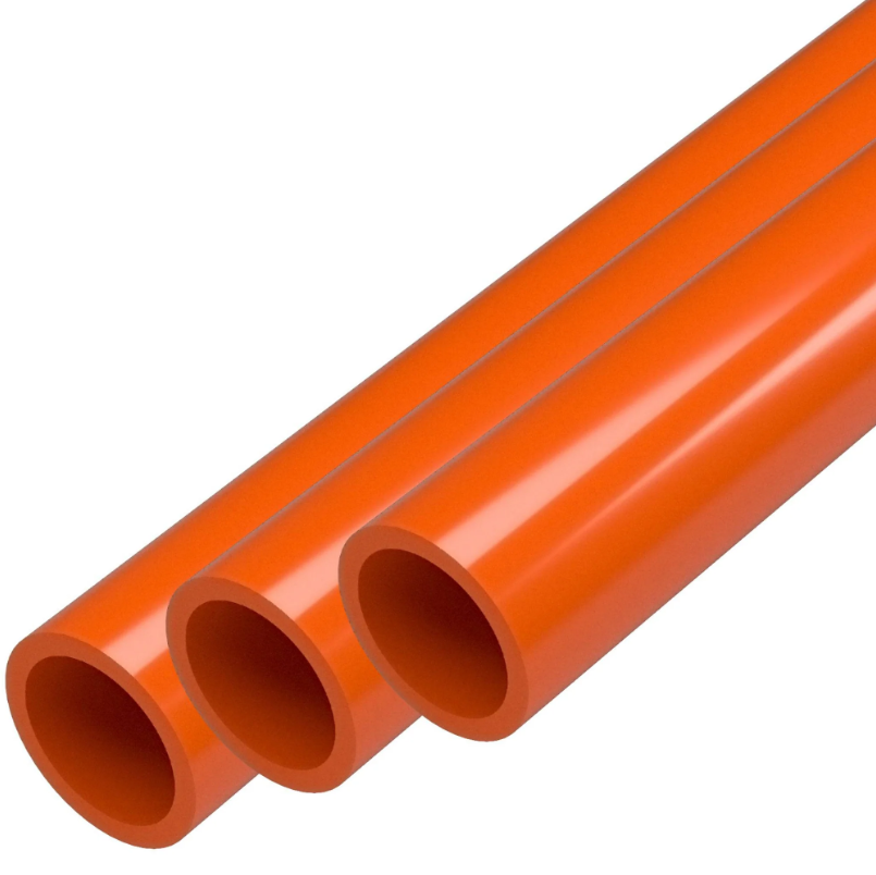 24 Inch PVC Pipe Schedule 40 - 2 Inch Orange