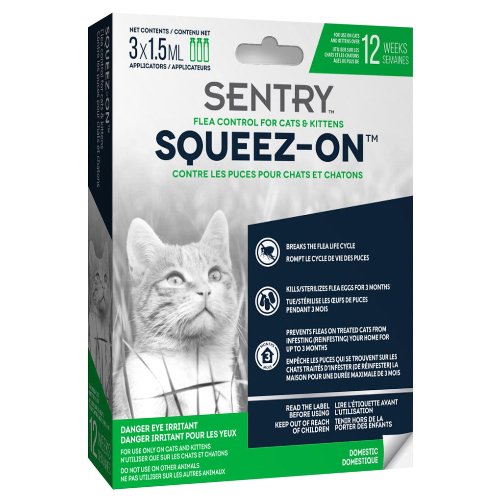 SENTRY Squeez-On Flea Control for Cats & Kittens - Flea Control For Cat Houses