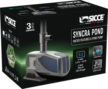 Sicce SyncraPond 0.5 Pump with Fountain & Filter - 185gph