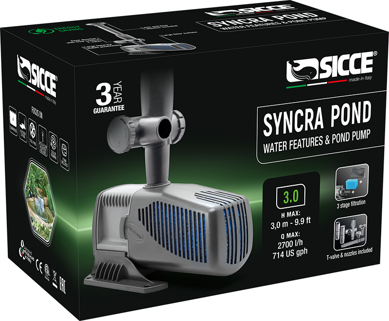 Sicce SyncraPond 3.0 Pump with Fountain & Filter - 714gph