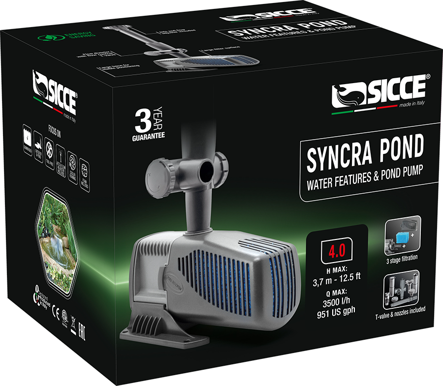 Sicce SyncraPond 4.0 Pump with Fountain & Filter - 951gph