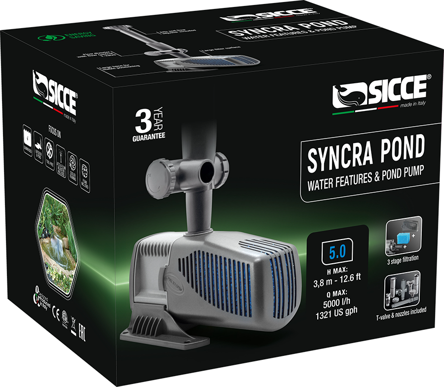 Sicce SyncraPond 5.0 Pump with Fountain & Filter - 1321gph
