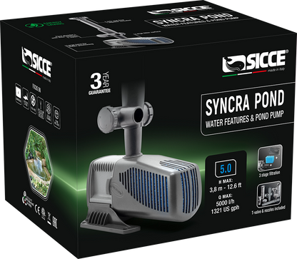 Sicce SyncraPond 5.0 Pump with Fountain & Filter - 1321gph