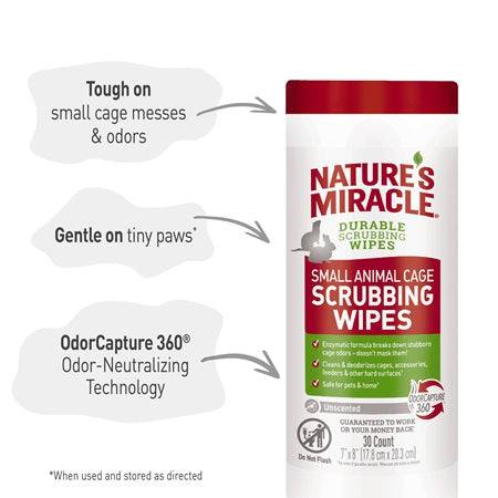 Small Animal Cage Scrubbing Wipes - 30ct - The Pet Source