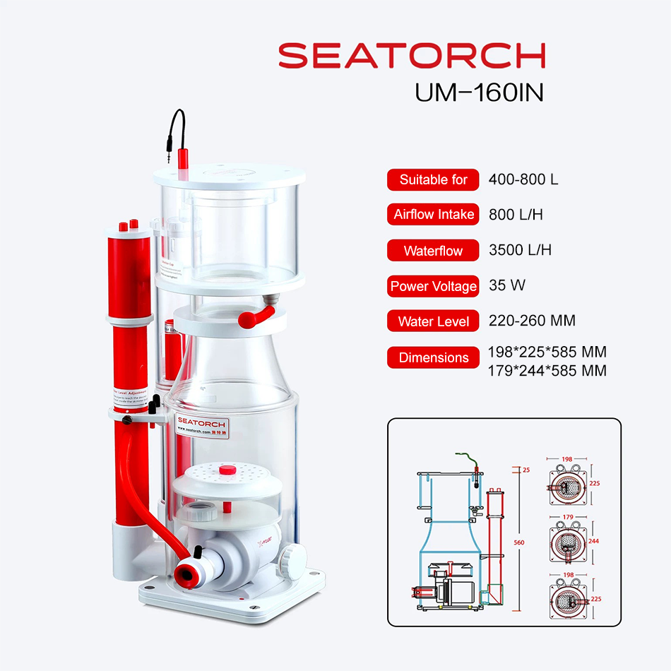 SeaTorch UM-160IN Ultra Marine Smart DC Protein Skimmer - product view