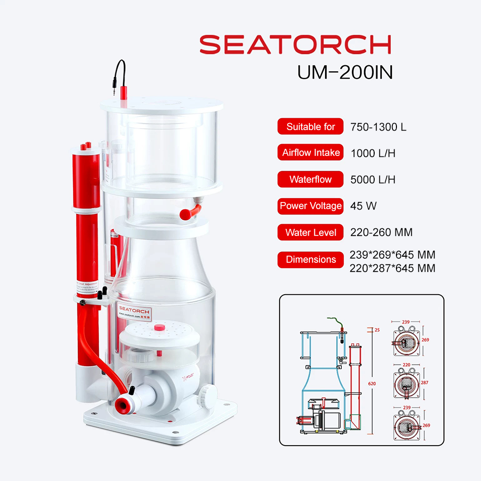 SeaTorch UM-200IN Ultra Marine Smart DC Protein Skimmer - product view