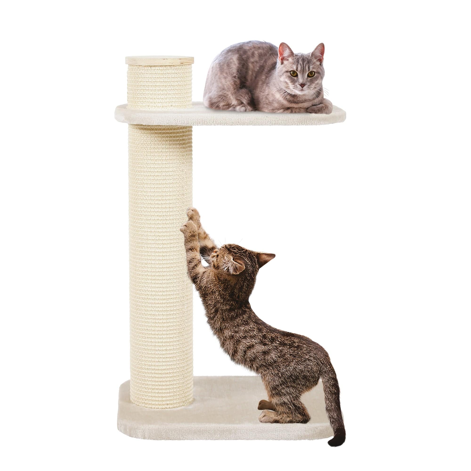 Zolux City Cat 2 Scratching Post with Platform - Beige - 59 x 45 x 97 cm - The Pet Source