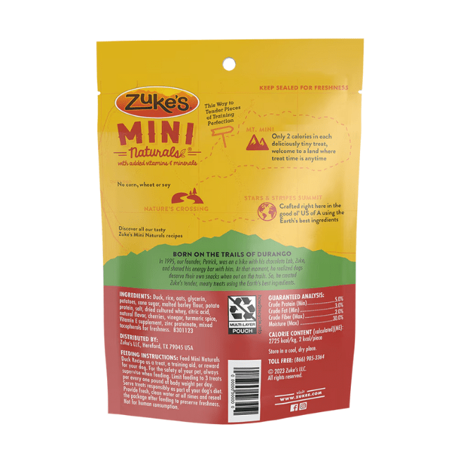 Zuke’s Mini Naturals Duck Recipe Dog Treats - 6 oz - The Pet Source