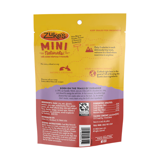 Zuke’s Mini Naturals Rabbit Recipe Dog Treats - 1 lb - The Pet Source