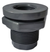 Heavy Duty PVC Double Tapped Bulkhead - 1-1/2 Inch