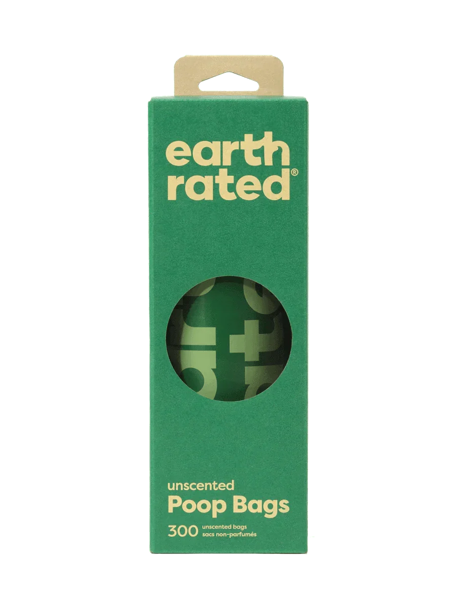 earth rated Bulk Single Roll Poop Bags Unscented - 300 Bags - The Pet Source