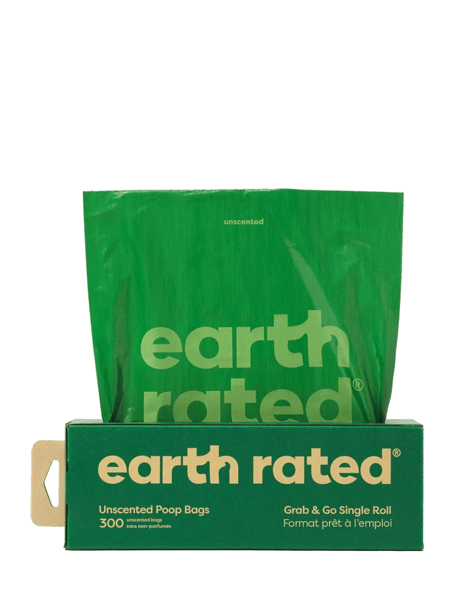 earth rated Bulk Single Roll Poop Bags Unscented - 300 Bags - The Pet Source