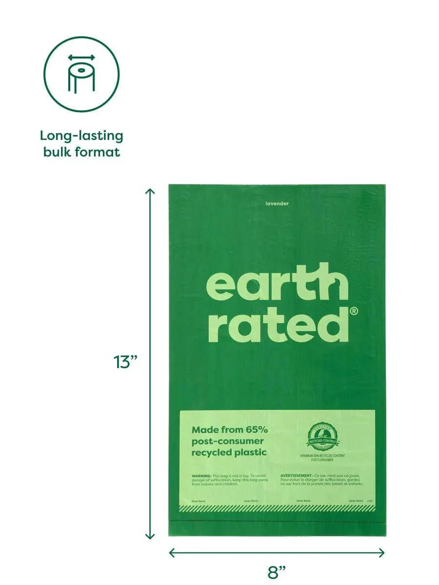 earth rated Bulk Single Roll Poop Bags Unscented - 300 Bags - The Pet Source