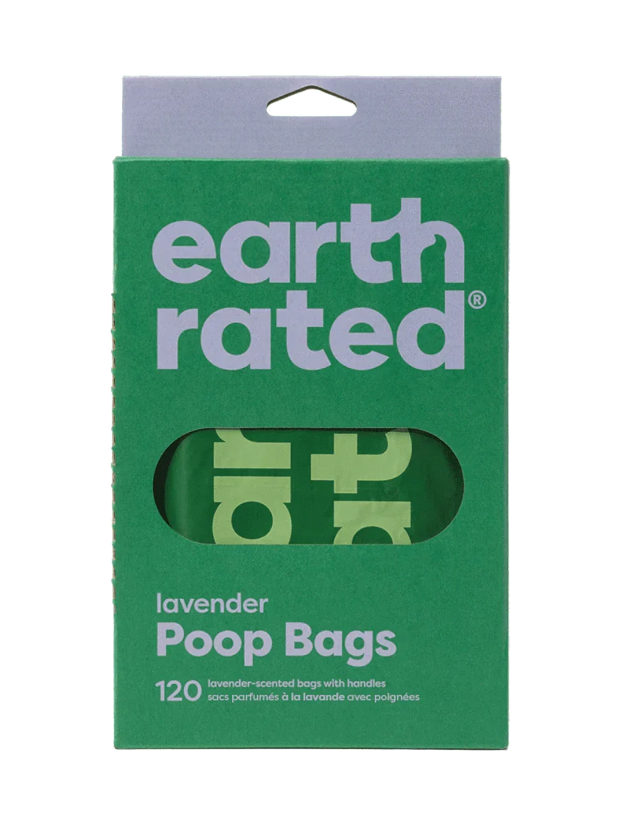 earth rated Easy-Tie Handle Poop Bags Lavender - 120 Bags - The Pet Source