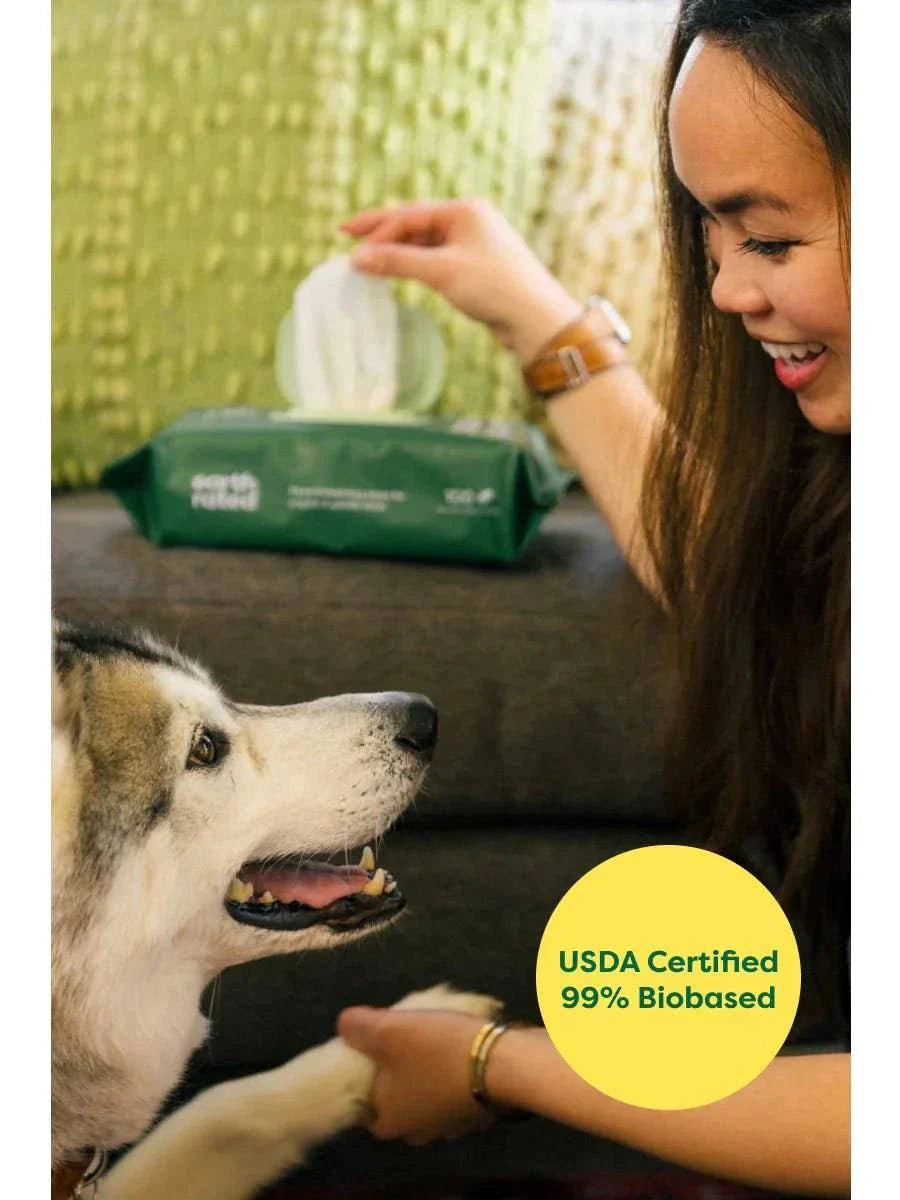 earth rated Plant-Based Dog Grooming Wipes Lavender - 100 Wipes - The Pet Source