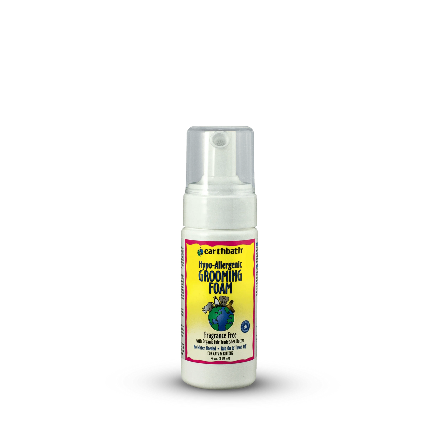 earthbath Hypoallergenic Cat Grooming Foam - 4oz - The Pet Source