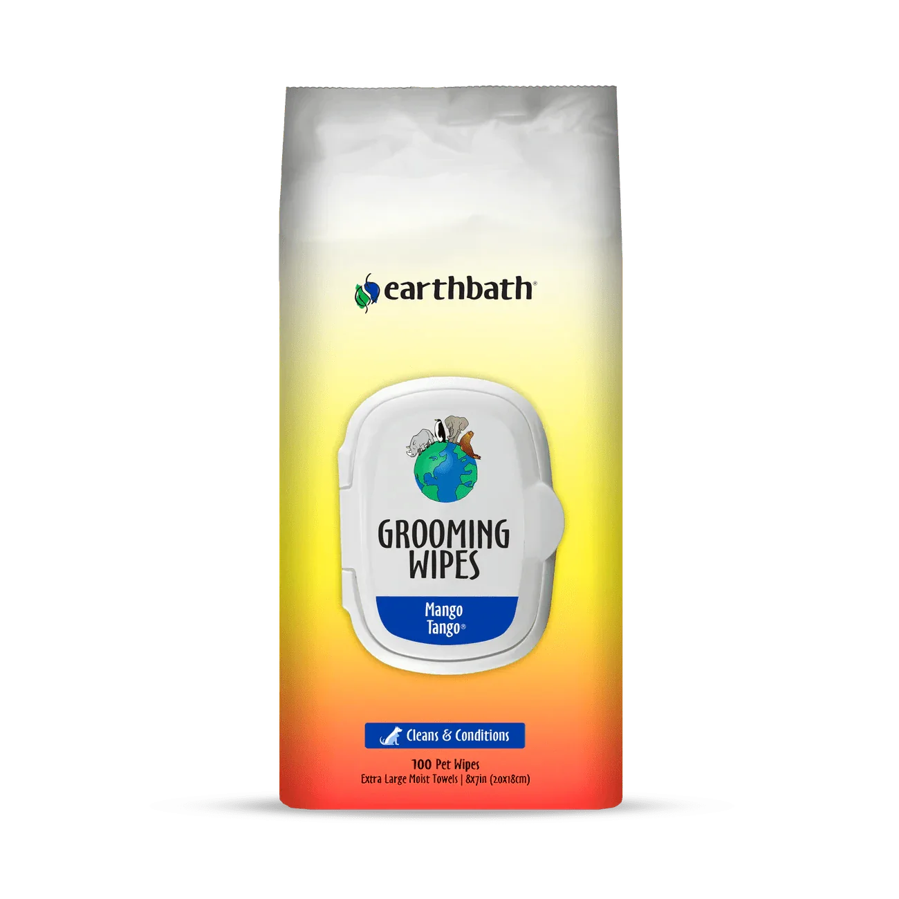 earthbath Grooming Wipes - Mango Tango - 100 Wipes - The Pet Source