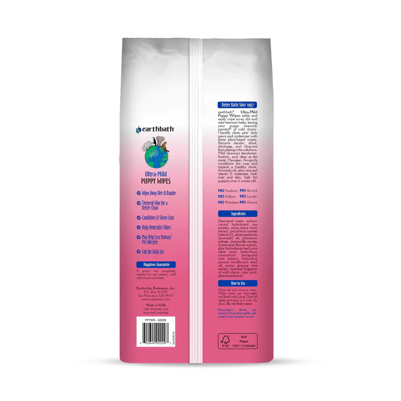 earthbath Puppy Wipes - 100 Wipes - The Pet Source