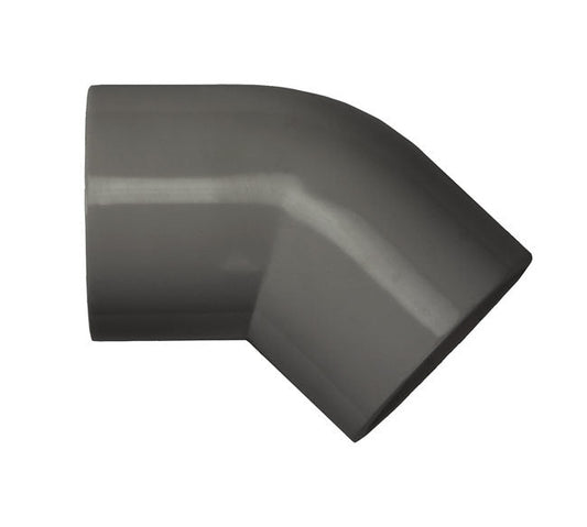 PVC 45 Degree Elbow Schedule 80 - 1 1/2 Inch Grey