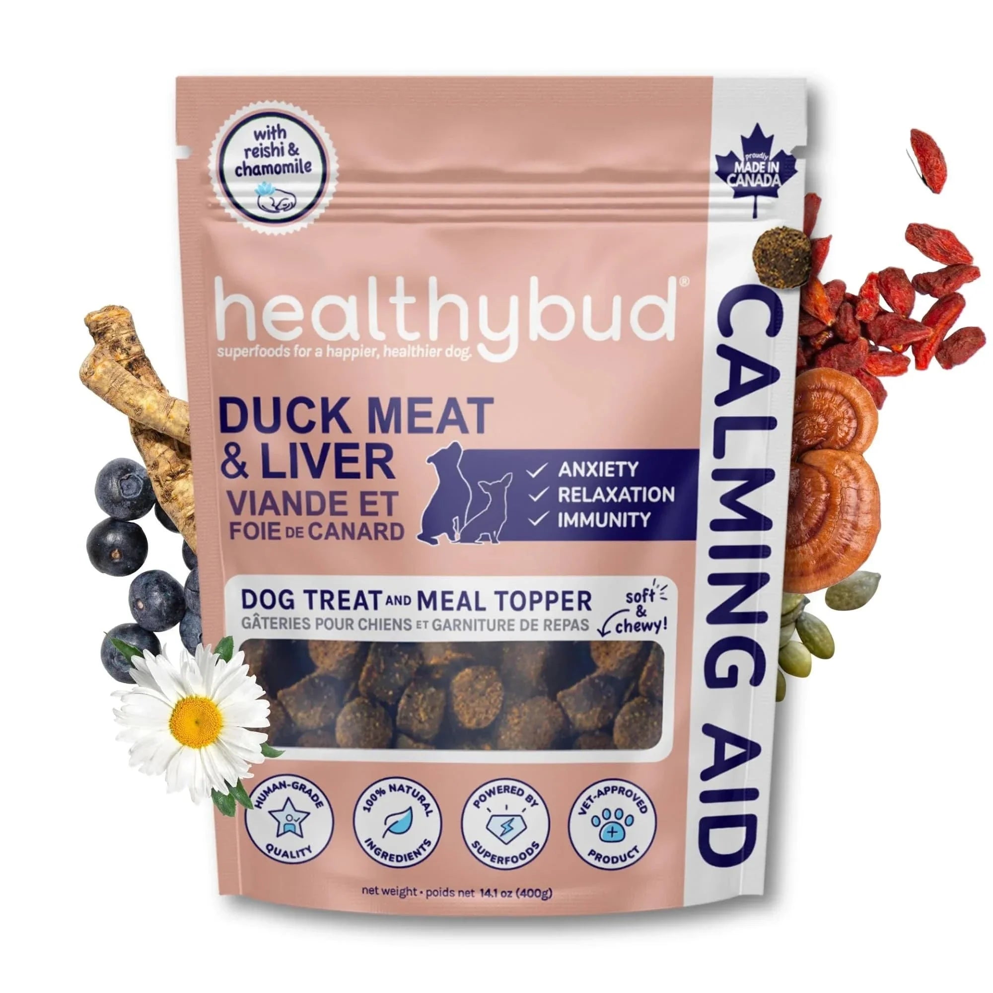 Healthybud Duck Calming Aid Dog Treats - 130g - The Pet Source