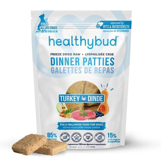 Healthybud Turkey Meal Patties Freeze Dried Raw Dog Food - 397g - The Pet Source