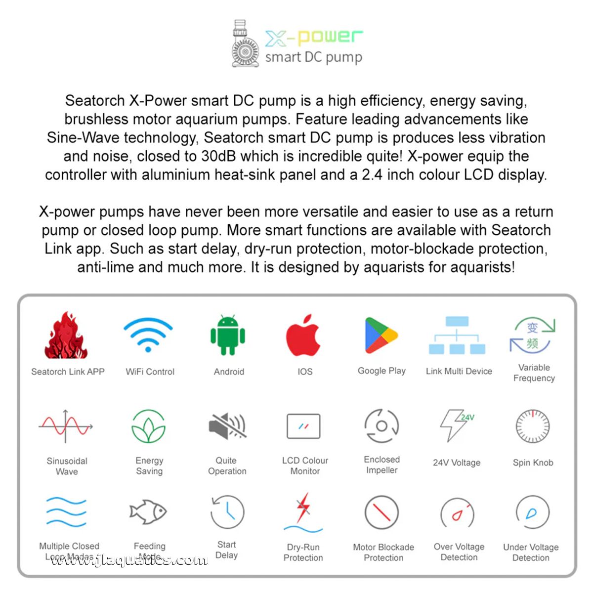SeaTorch X-POWER 6000 Smart DC Aquarium Return Pump - features and specifications 4