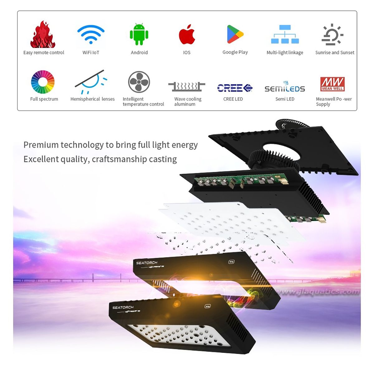 SeaTorch LM-35 Pro LED Reef Aquarium Light - features and specifications 5