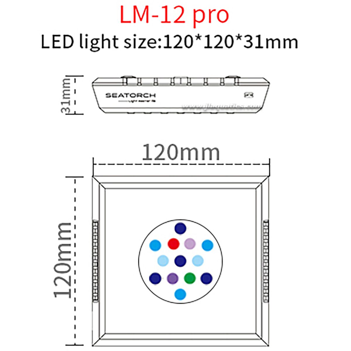SeaTorch LM-12 Pro LED Reef Aquarium Light - features and specifications 2