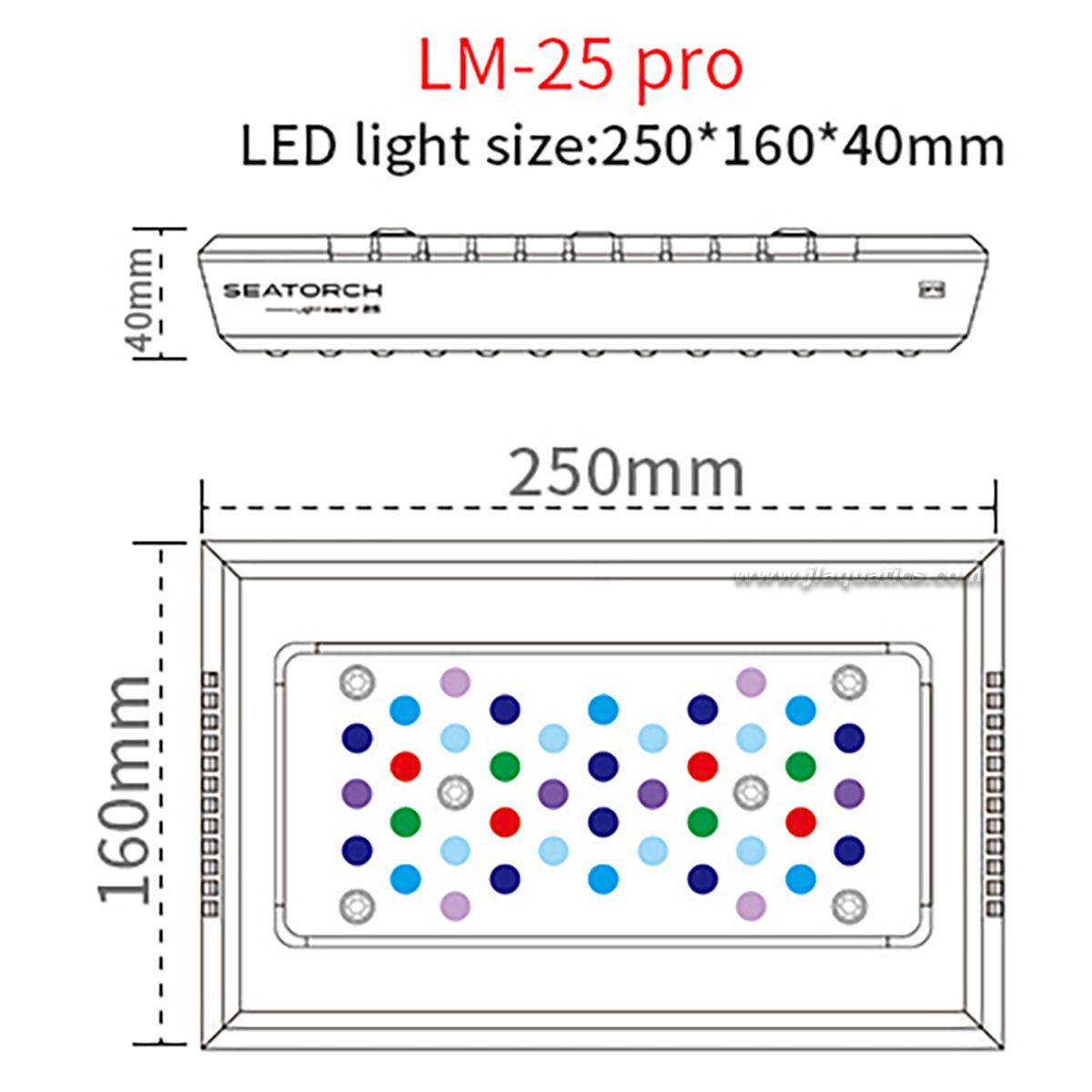 SeaTorch LM-25 Pro LED Reef Aquarium Light - features and specifications 1