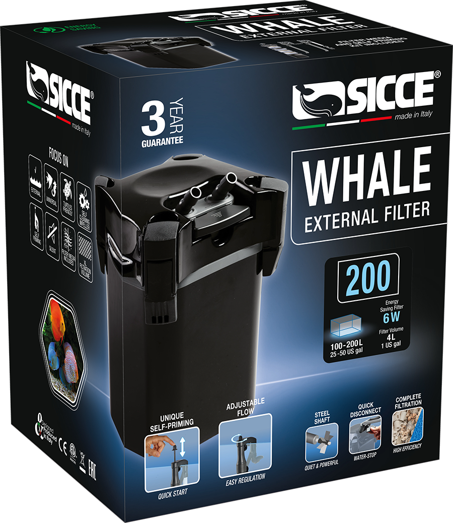 Sicce WHALE 200 Canister Filter - 190gph
