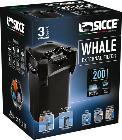 Sicce WHALE 200 Canister Filter - 190gph