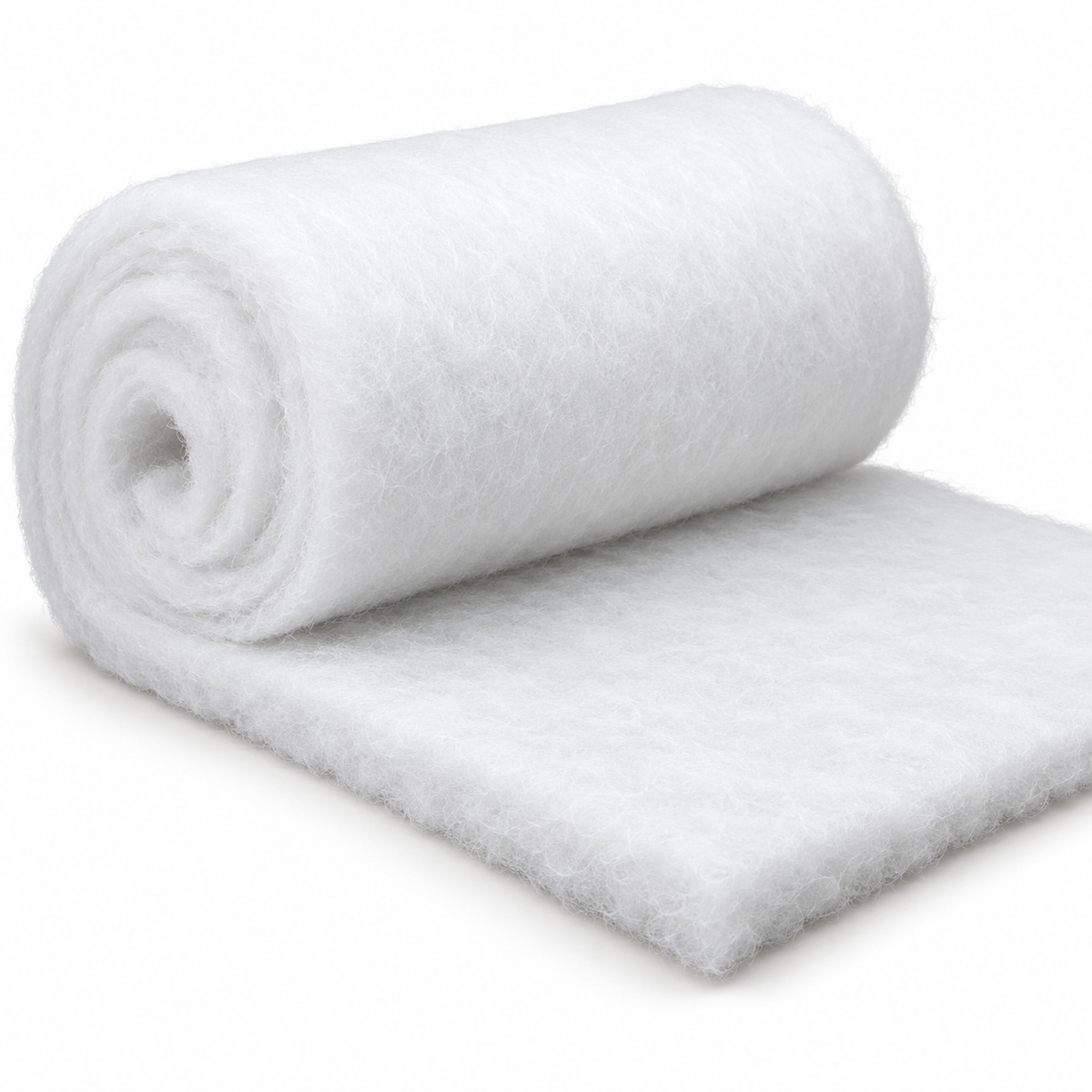 Illustration of VodaFlux white aquarium filter floss - 24" x 120", 0.5" thick