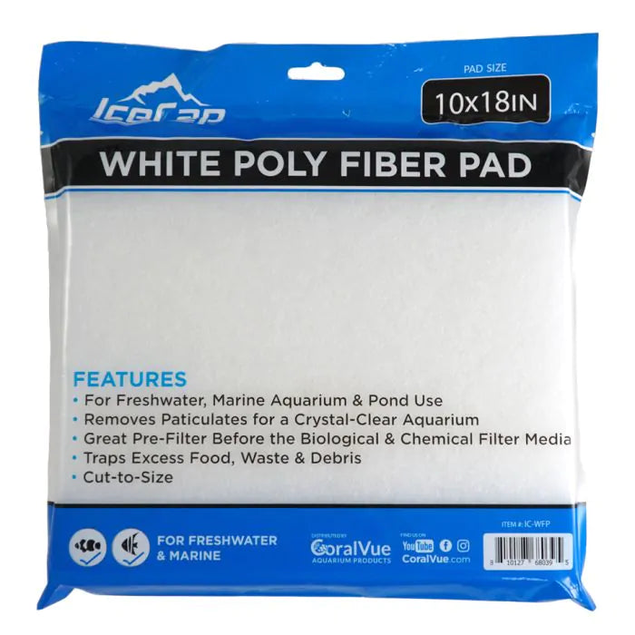 IceCap White Poly Fiber Filter Pad