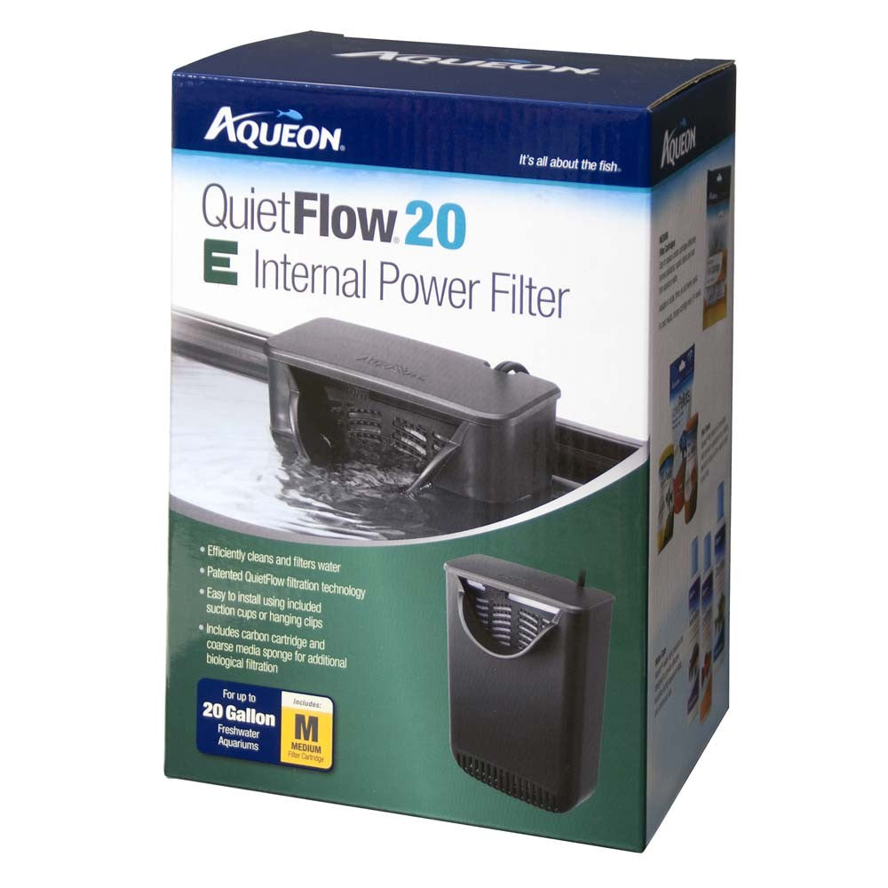 Aqueon QuietFlow 20 E Internal Power Filter 20gal Medium