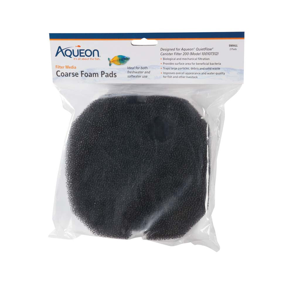 Aqueon QuietFlow Canister 200 Coarse Foam Pad Black Small 2pk