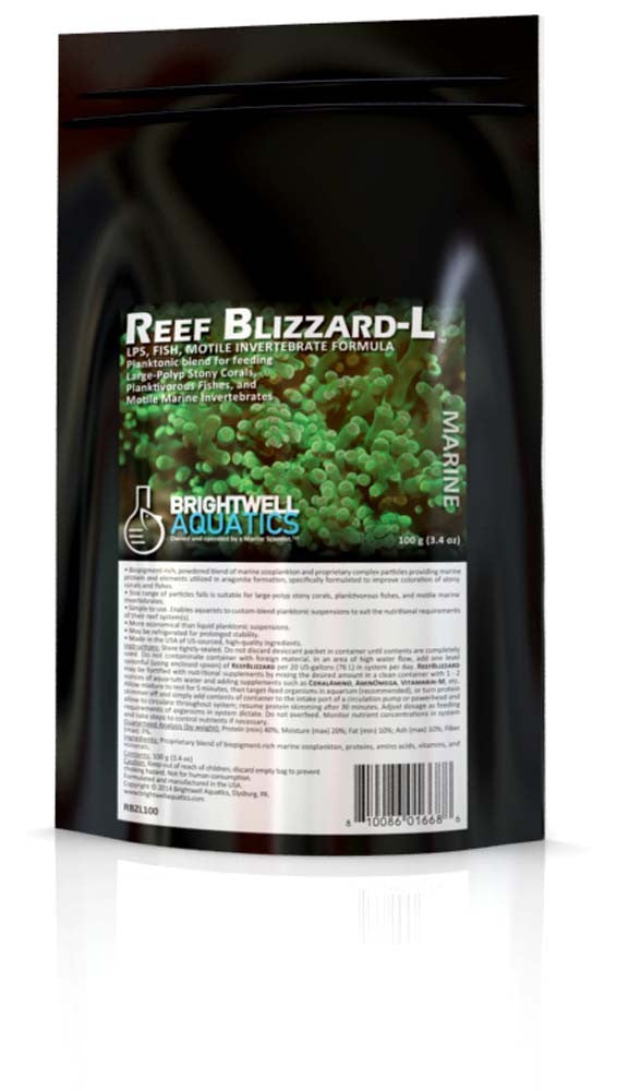 ReefBlizzard-L Powdered planktonic food LPS Corals-Planktivorous-Motile 100gm