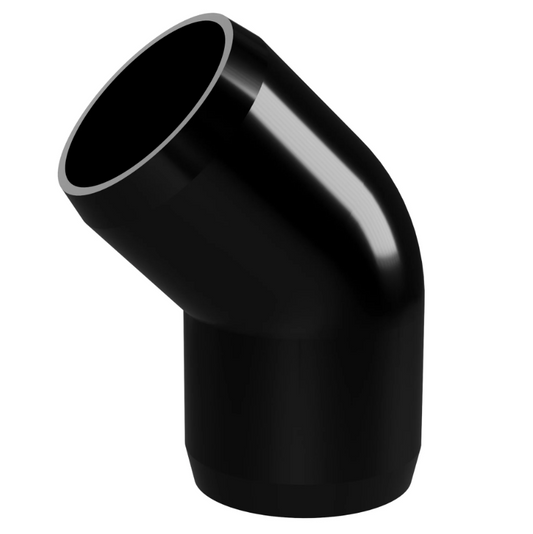 PVC 45 Degree Elbow Schedule 40 - 1 1/2 Inch Black