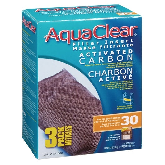 AquaClear 30 Activated Carbon Filter Insert - 3 pack