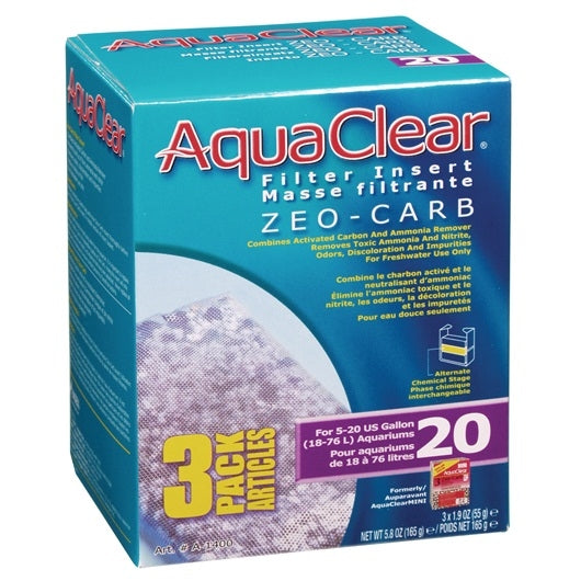 AquaClear 20 Zeo-Carb Filter Insert - 3 pack