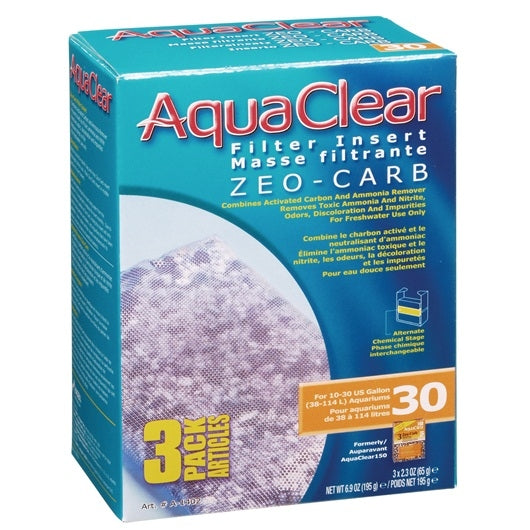 AquaClear 30 Zeo-Carb Filter Insert - 3 pack