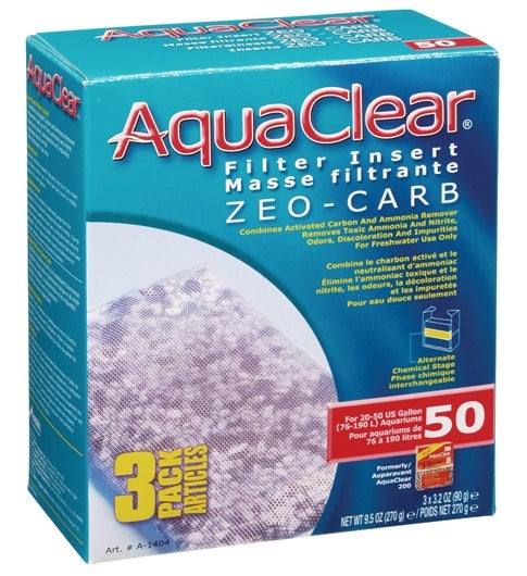 AquaClear 50 Zeo-Carb Filter Insert - 3 pack
